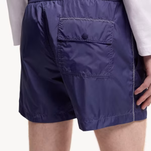 Moncler Blue Logo Swim Shorts | Fragment Clothing - View 2
