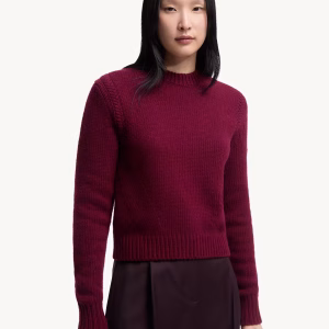 Moncler Burgundy Wool & Cashmere Sweater | Fragment Clothing - View 2