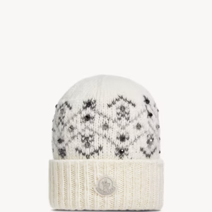 Moncler Crystal-Embroidered Alpaca Blend Beanie | Fragment Clothing