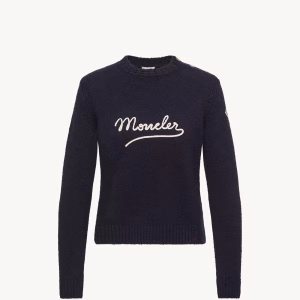Moncler Embroidered Logo Cotton Blend Sweater | Fragment Clothing