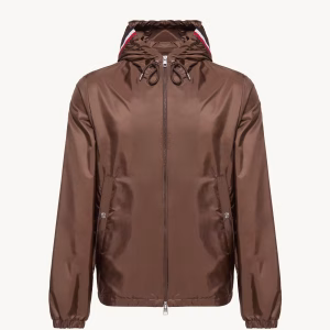 Moncler Grimpeurs Brown Hooded Windbreaker | Fragment Clothing