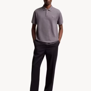 Moncler Logo Patch Grey Cotton Piquet Polo Shirt3 | Fragment Clothing