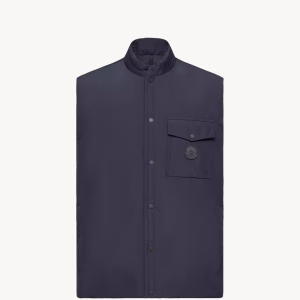 Moncler Navy Blue Sahel Down Vest | Fragment Clothing