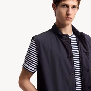Moncler Navy Blue Sahel Down Vest | Fragment Clothing - View 2