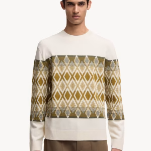 Moncler Rhombus Pattern Wool Sweater | Fragment Clothing - View 2