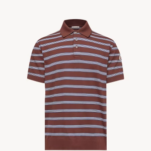 Moncler Striped Cotton Polo Shirt | Fragment Clothing