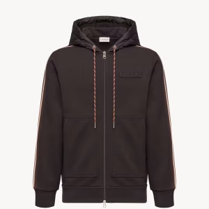 Moncler Striped Logo Cotton Hoodie