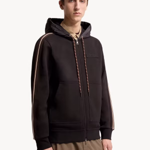 Moncler Striped Logo Cotton Hoodie | Fragment Clothing - View 2