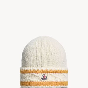 Moncler Striped Wool & Cotton Blend Beanie | Fragment Clothing