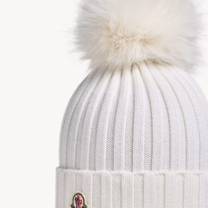 Moncler Wool Beanie With Faux Fur Pom Pom1 | Fragment Clothing