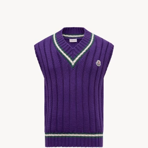 Moncler Wool & Cotton V-Neck Vest | Fragment Clothing