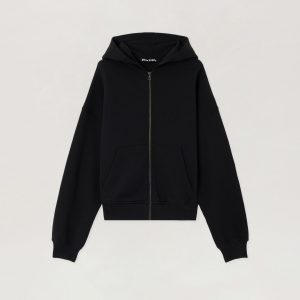 Palm Angels Back Curved Logo Zip Hoodie | Fragment Clothing