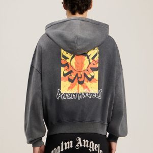 Palm Angels Leaf Loose Zip Hoodie | Fragment Clothing - View 2