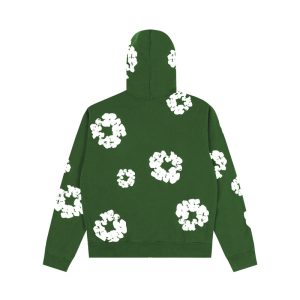 Cotton Wreath Zip Hoodie Green | Fragment Clothing - View 2