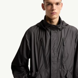 Aliso Hooded Rain Coat Men Black Moncler 5 | Fragment Clothing