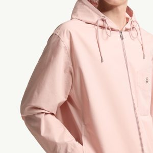 Cotton Blend Poplin Shirt Jacket Men Pink Moncler 5 | Fragment Clothing
