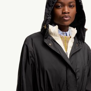 Hiengos Hooded Long Parka Women Black Moncler 5 | Fragment Clothing