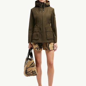 Leandro Hooded Parka Women Olive Green Moncler 0 | Fragment Clothing