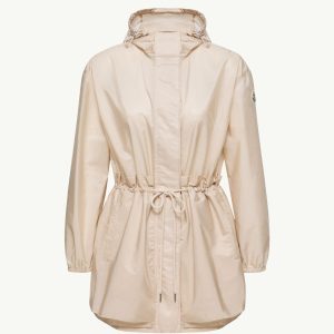 Weteau Ruched Hooded Rain Jacket - Light Beige | Fragment Clothing
