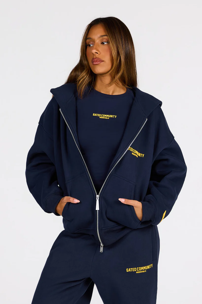 Basics ZIP Hoodie Amber,Navy AUTO-DRAFT | Fragment Clothing