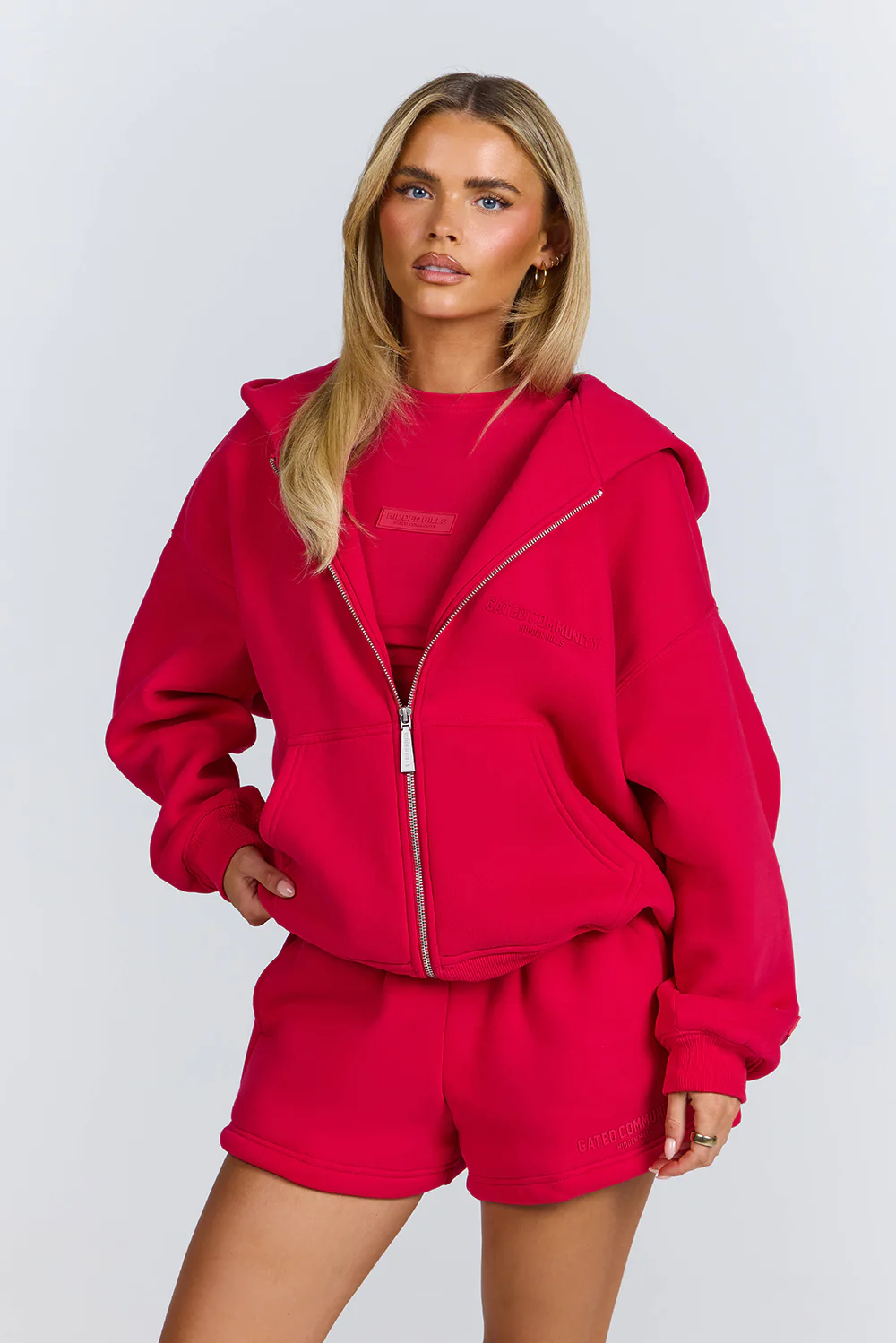 Basics ZIP Hoodie Raspberry Red Basics ZIP Hoodie Raspberry Red | Fragment Clothing