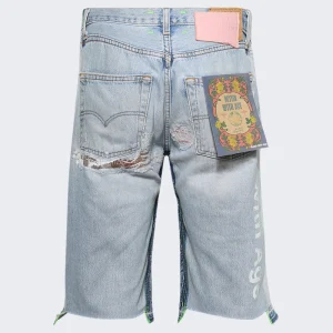 Better With Age Monroe Triple-wide Denim Repair Shorts Indigo | Fragment Clothing - View 2