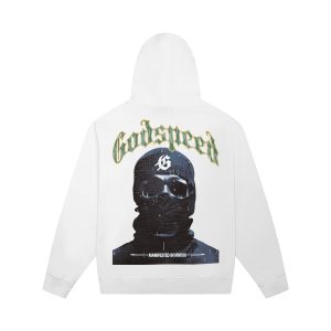 GODSPEED Masked Skull Graphic Hoodie – White | Fragment Clothing