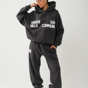 Gated Community Cuffed Sweatpants Dark Gray | Fragment Clothing - View 2