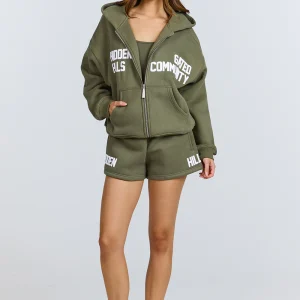Gated Community ZIP Hoodie Sage | Fragment Clothing - View 2