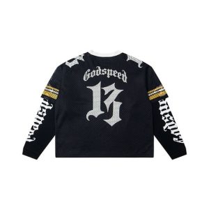 Godspeed Skull Mesh Layered Long Sleeve Jersey – Black 17 Edition (2) | Fragment Clothing