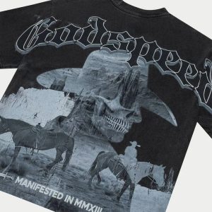Godspeed Skull Western Graphic T Shirt (2) | Fragment Clothing