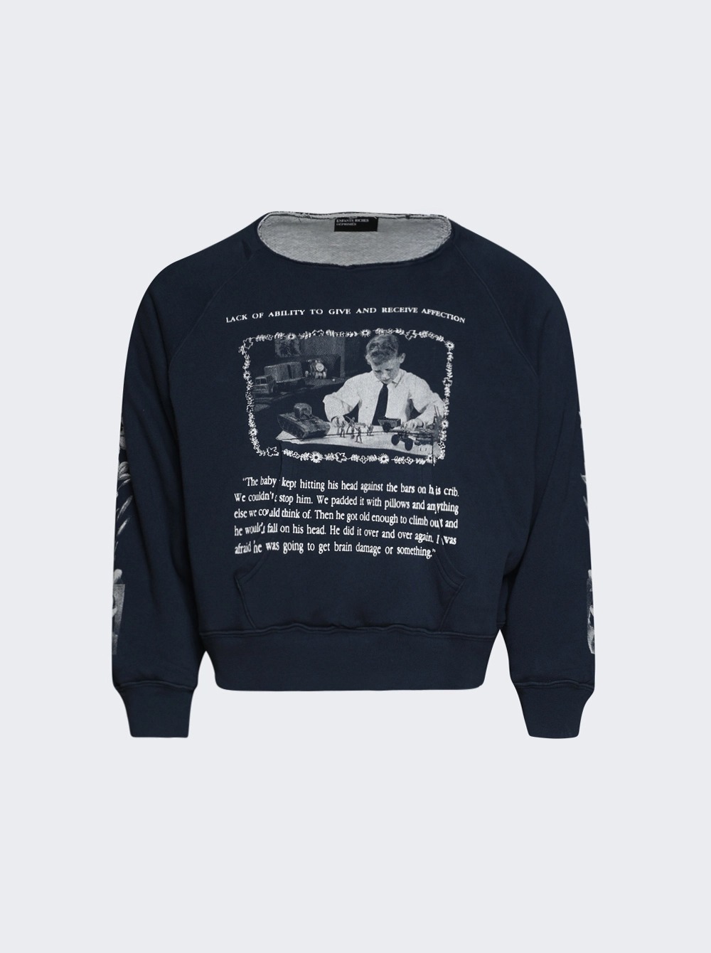 Head Against The Bars Sweatshirt Washed Navy (1) AUTO-DRAFT | Fragment Clothing