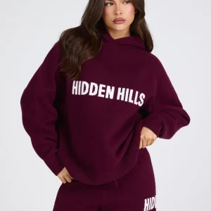 Knit Hoodie Dark Plum | Fragment Clothing - View 2