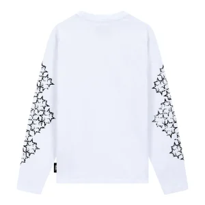 White Star Long Sleeve T-Shirt – Oversized Streetwear Graphic Tee | Fragment Clothing - View 2