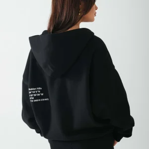 Label ZIP Hoodie Black | Fragment Clothing - View 2