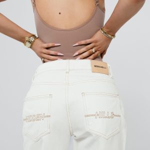 Logo Stitch Jeans Off White | Fragment Clothing - View 2