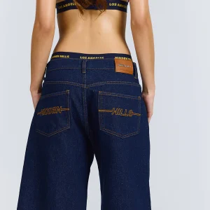 Logo Stitch Jorts Indigo | Fragment Clothing - View 2