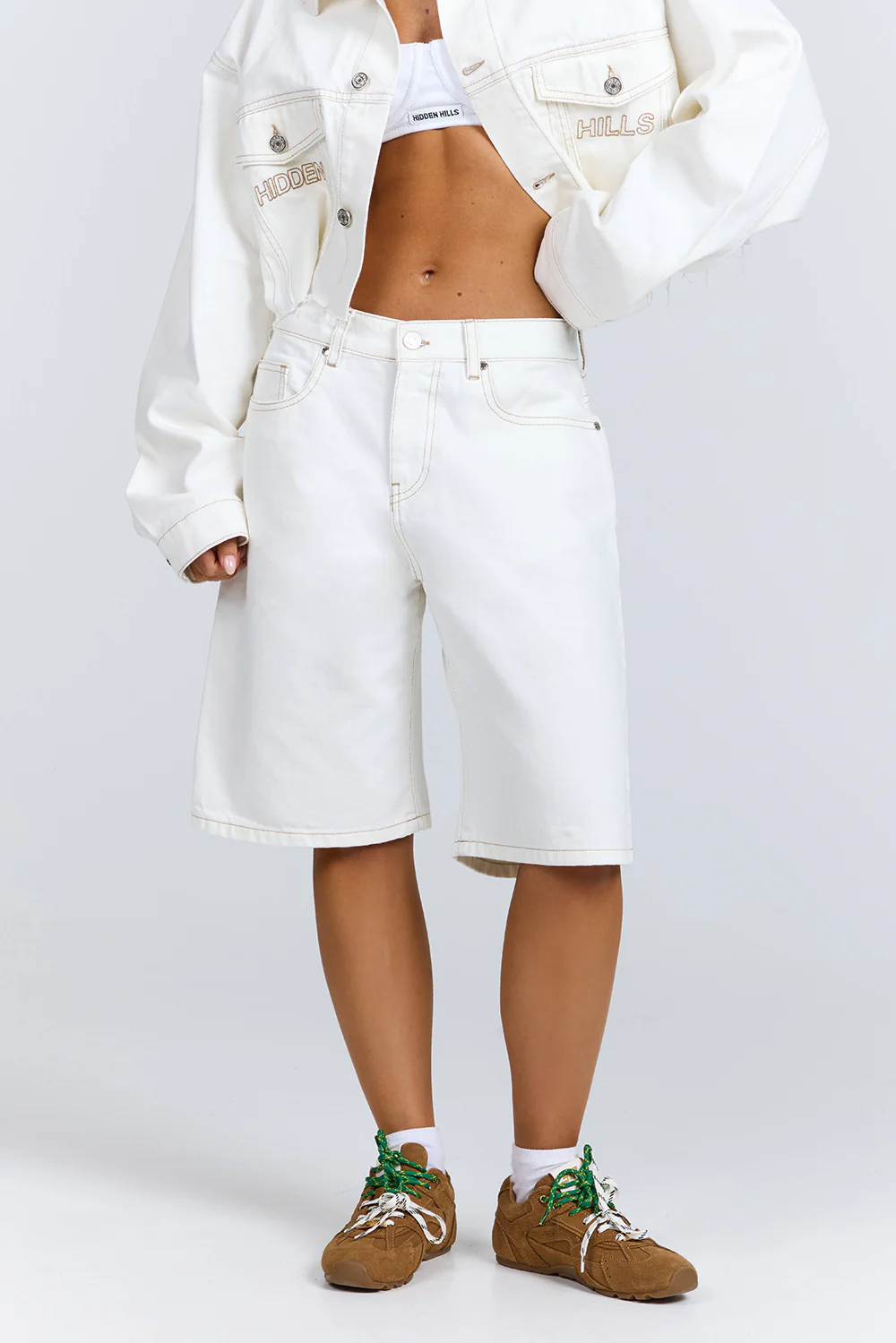 Logo Stitch Jorts Off White Logo Stitch Jorts Off White | Fragment Clothing