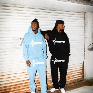 NOFS Light Blue Tracksuit – Oversized Streetwear Set | Fragment Clothing - View 2