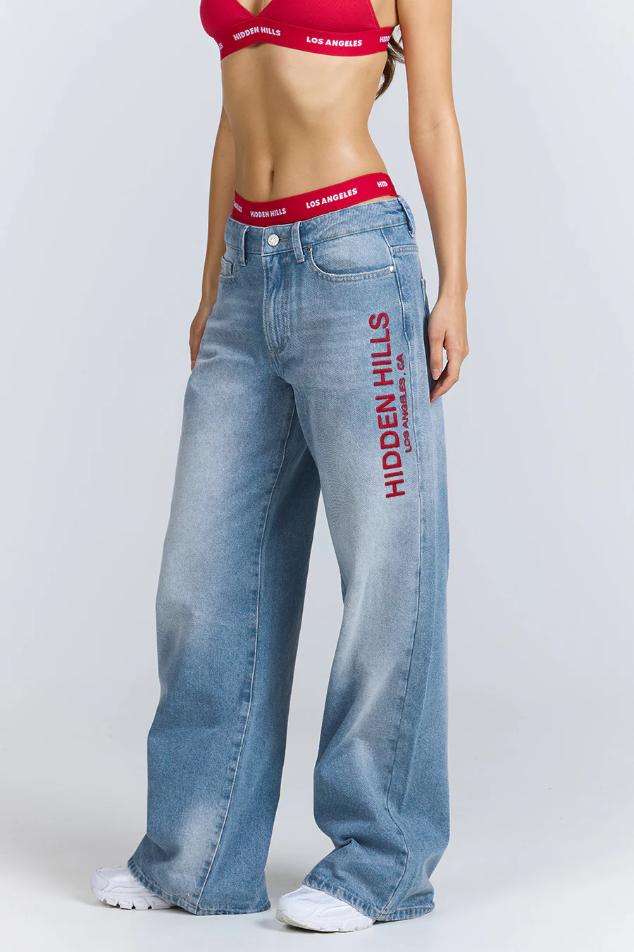 Red Embroidered Logo Jeans Red Embroidered Logo Jeans | Fragment Clothing