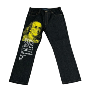 Skeleton SDL Jeans – Baggy Streetwear Graphic Denim Pants | Fragment Clothing - View 2