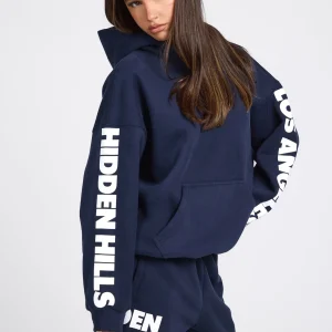 Sleeve Logo Hoodie Navy | Fragment Clothing - View 2