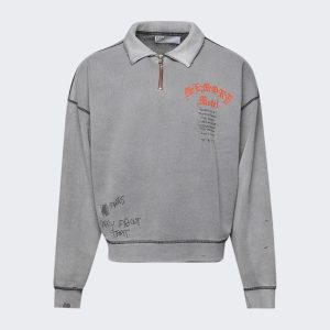 Sorry 'bout That 14 Zip Sweatshirt Grey (2) | Fragment Clothing