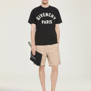 T Shirt In Cotton With Givenchy Paris Embroidery (1) | Fragment Clothing