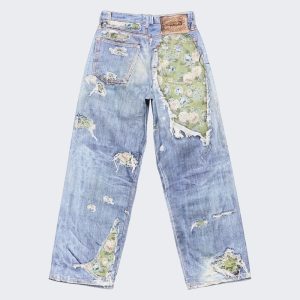 Trompe L'oeil Jeans Afy Blue And Green (1) | Fragment Clothing