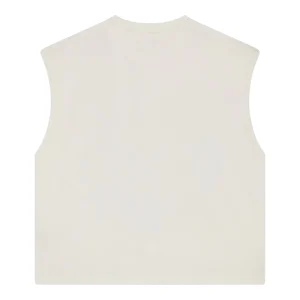 Beige LIBERTY Sleeveless Shirt – Minimal Streetwear Tank Top | Fragment Clothing - View 2