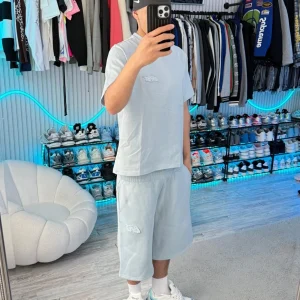 Baby Blue None of Us Basic Tee – Essential Oversized Streetwear T-Shirt | Fragment Clothing - View 2