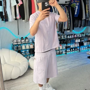 Lilac None of Us Basic Tee – Essential Oversized Streetwear T-Shirt | Fragment Clothing - View 2