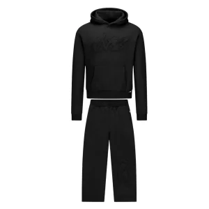 NOFS Black on Black Tracksuit – Premium Oversized Streetwear Set | Fragment Clothing