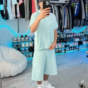 Turquoise None of Us Basic Tee – Essential Oversized Streetwear T-Shirt | Fragment Clothing - View 2